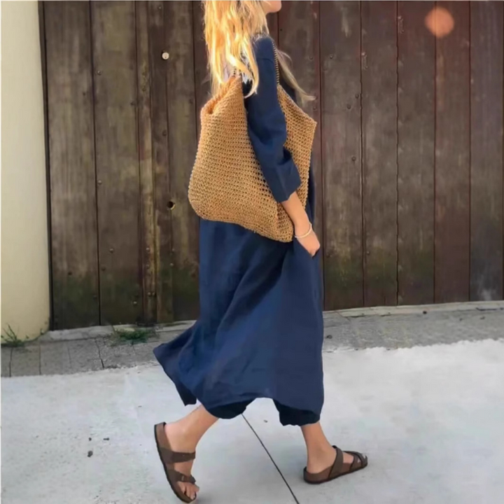 Abby - 2-teiliges Set Mit Losen Taschen Und V-Ausschnitt