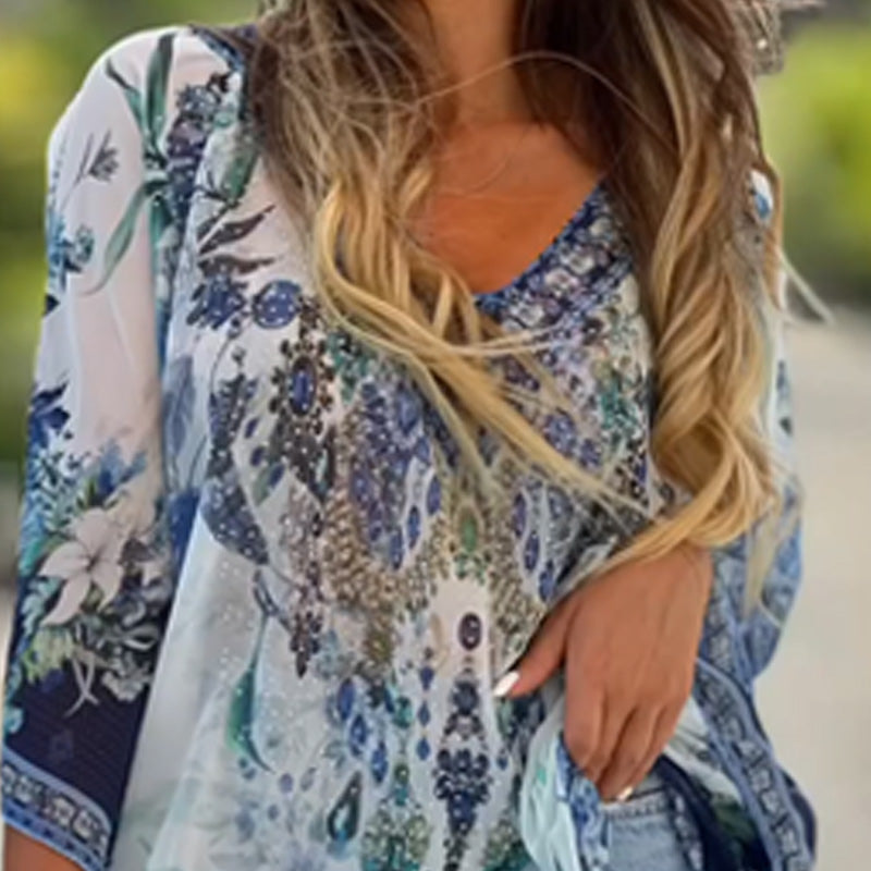 Joleena – Lockeres Kleid Mit V-Ausschnitt Und Asymmetrischem Schnitt
