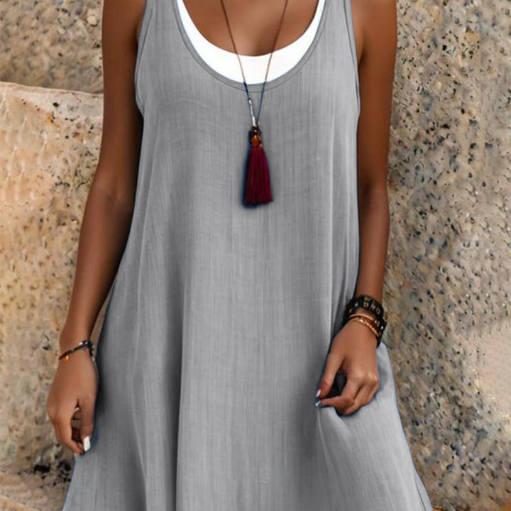Billina – Sommer Kleid in Lagenoptik Ohne Träger