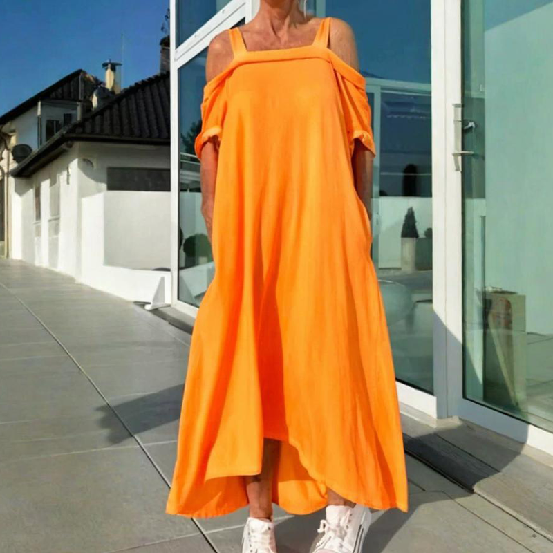 Mariyana - Schulterfreies Maxikleid