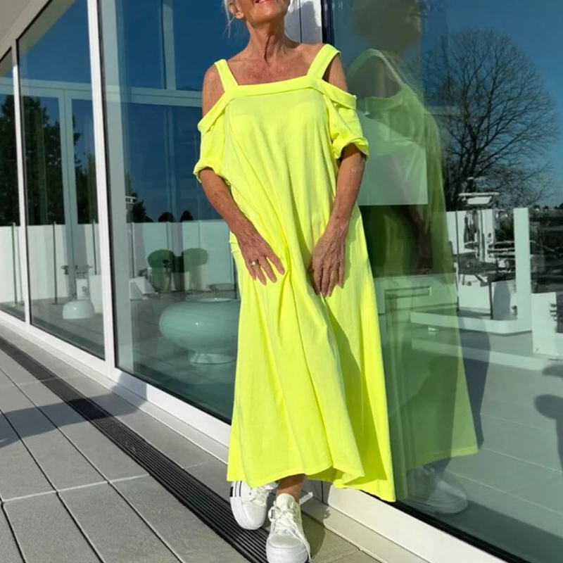 Mariyana - Schulterfreies Maxikleid