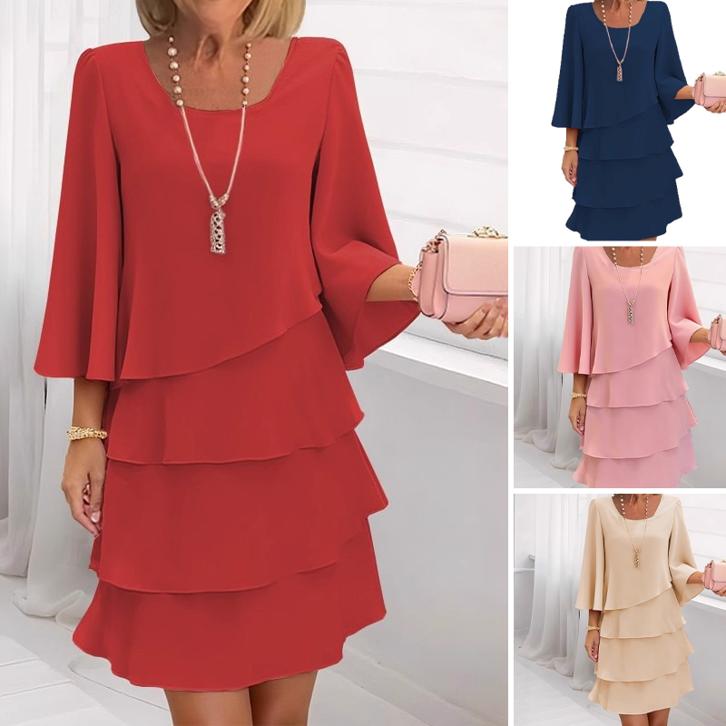 Ishari - Elegantes Kleid Mit Quadratischem Ausschnitt