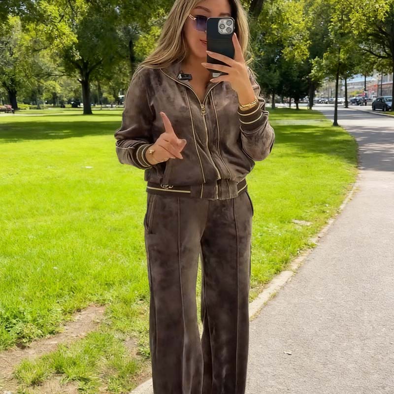 Alyn – Jacke Mit Reißverschluss Und Hose Mit weitem Bein