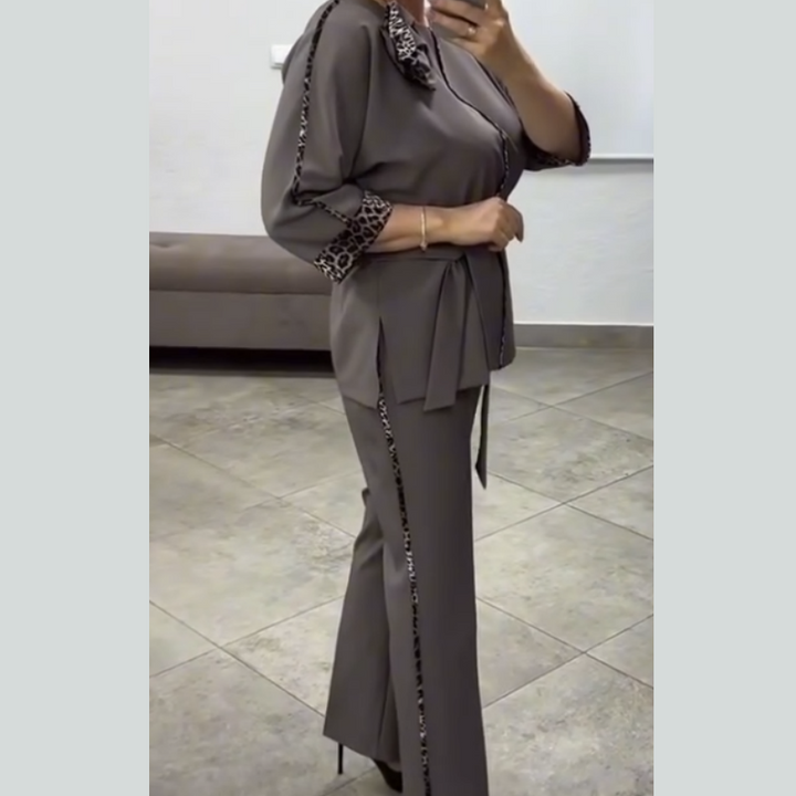 Ivanka – Elegantes Zweiteiliges Set Mit Leopardenmuster