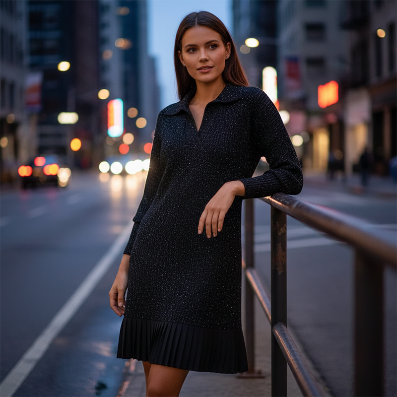 Leire – Minimalistisches Kurzes Strick Kleid