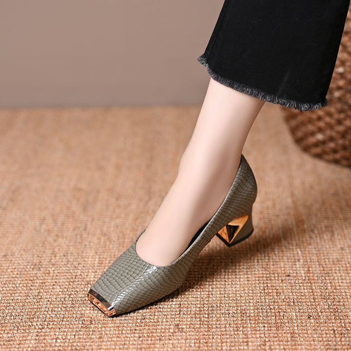Jeong - Pumps Mit Quadratischem Absatz Und Schlangenmuster