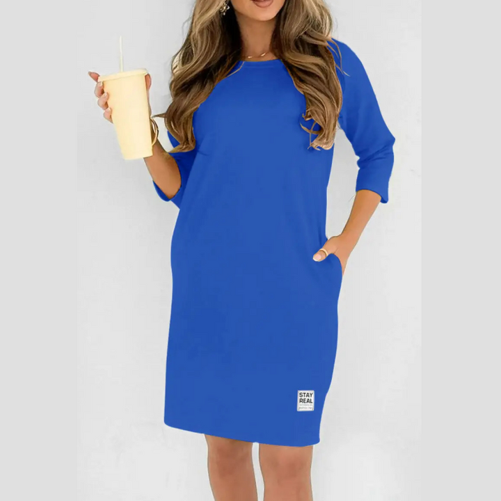 Sidsel – Elegantes T-Hemd-Kleid Mit Rundhalsausschnitt