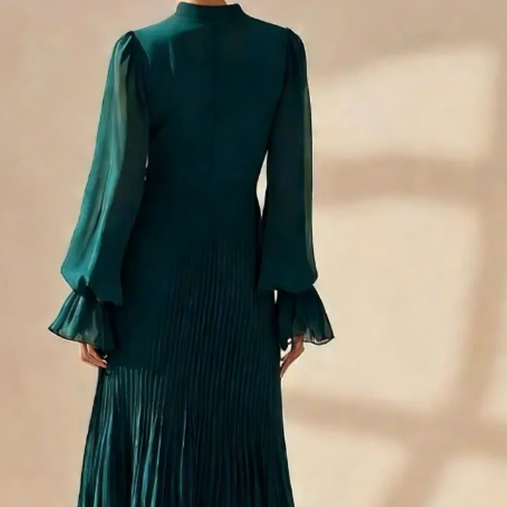 Daryna – Plissiertes Midikleid Mit Schlüssellochausschnitt
