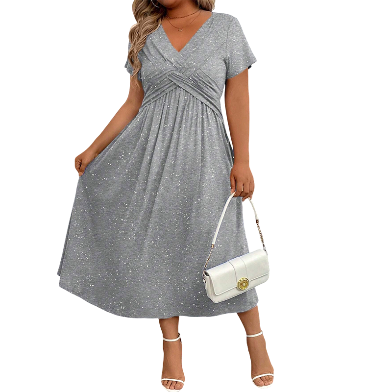 Sylinaa – Glitzerndes Kleid Mit Gedrehtem Detail