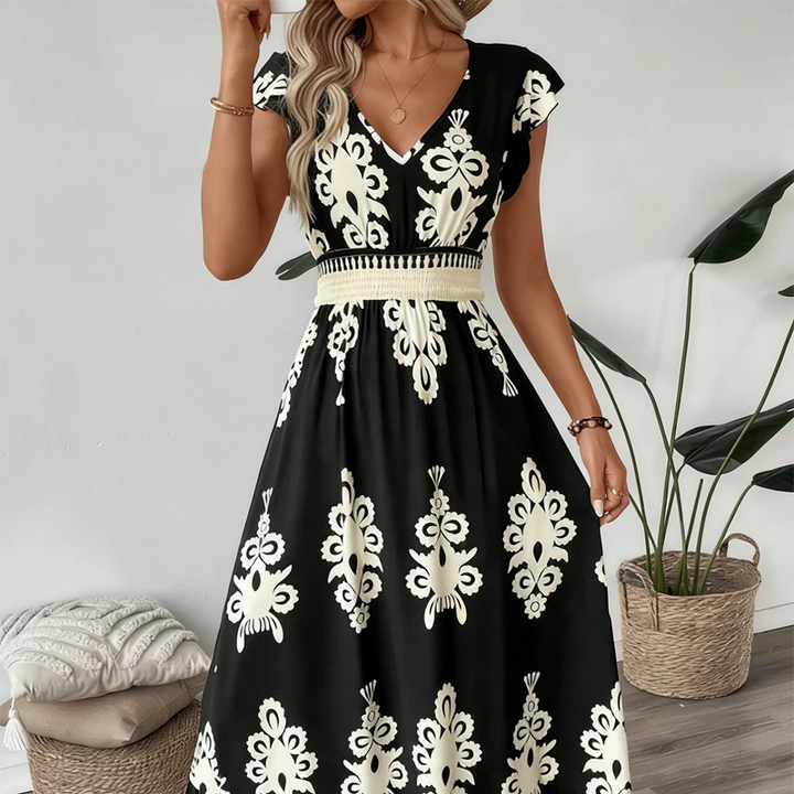 Ranika – Ärmelloses Maxi Kleid Mit V-Ausschnitt