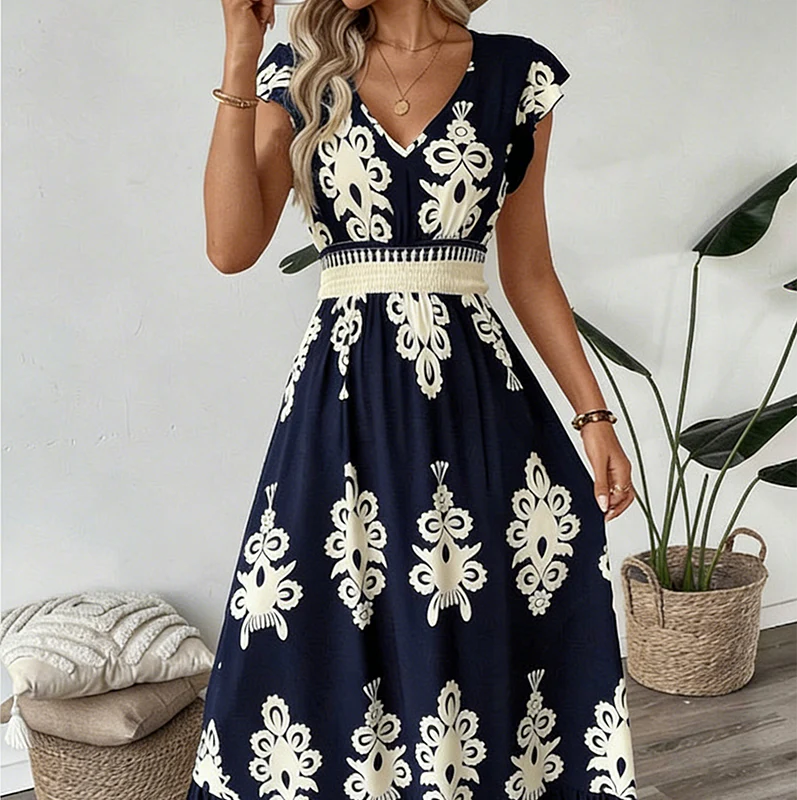 Ranika – Ärmelloses Maxi Kleid Mit V-Ausschnitt