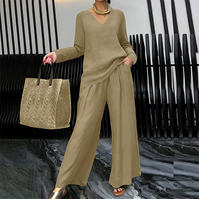 Maheen – Strick-Lounge Set Mit Ausgestelltem Hosenbein
