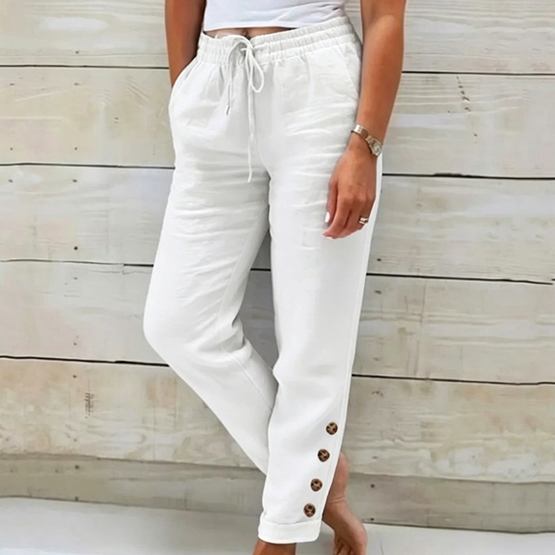 Skylie - Stylische Hose Mit Kordelzug Und Knopf