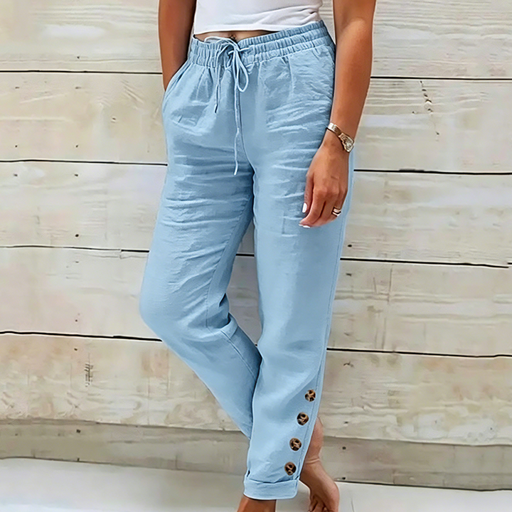 Skylie - Stylische Hose Mit Kordelzug Und Knopf