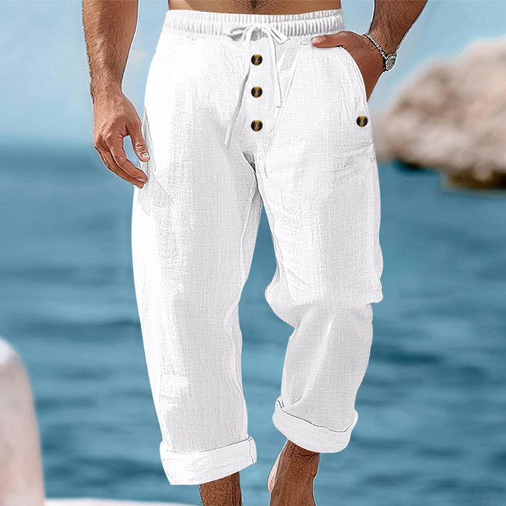 Devillier – Lässige Leinenhose mit Kordelzug