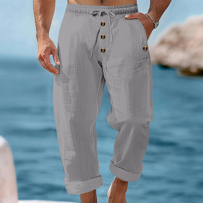 Devillier – Lässige Leinenhose mit Kordelzug