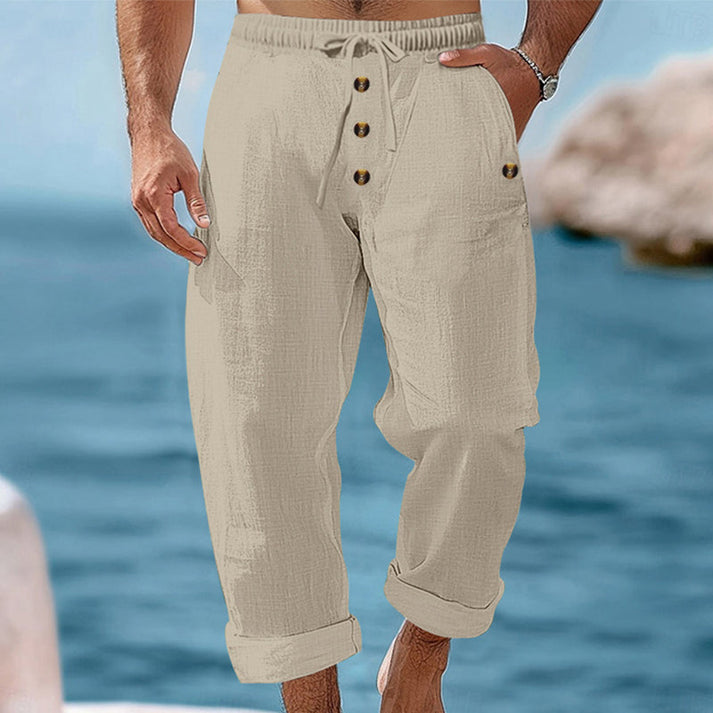 Devillier – Lässige Leinenhose mit Kordelzug