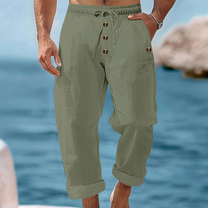 Devillier – Lässige Leinenhose mit Kordelzug