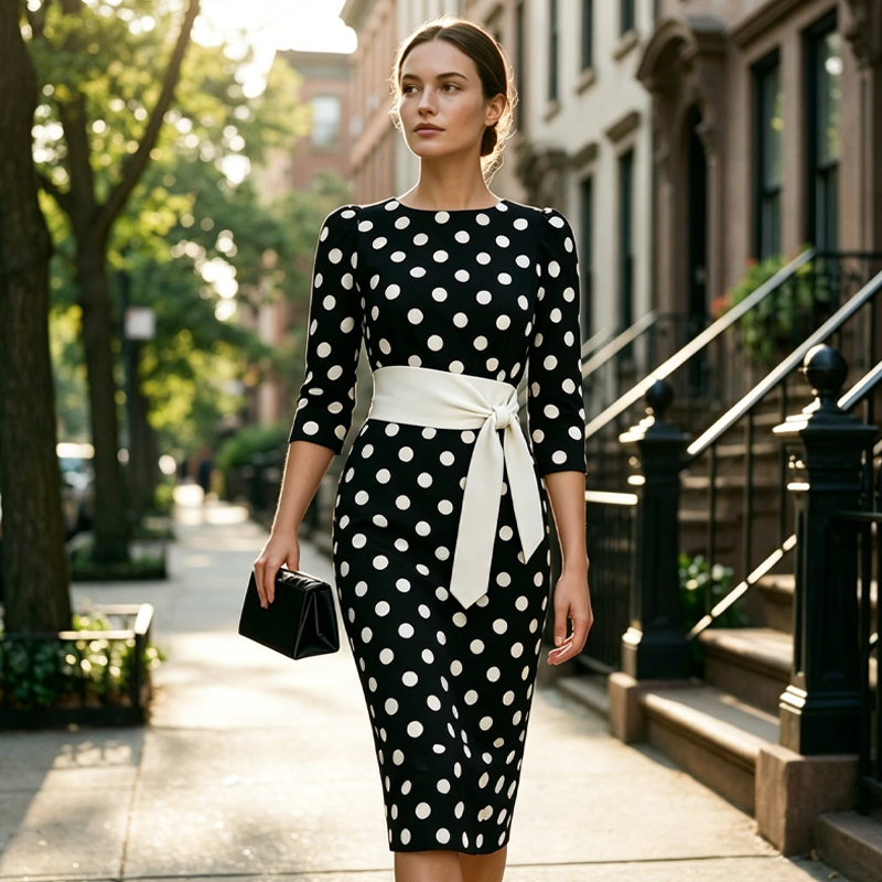 Konila – Elegantes Retro-Kleid Mit Polka-Punkte