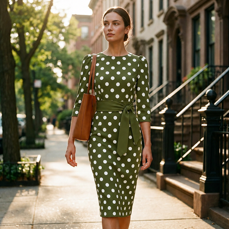 Konila – Elegantes Retro-Kleid Mit Polka-Punkte