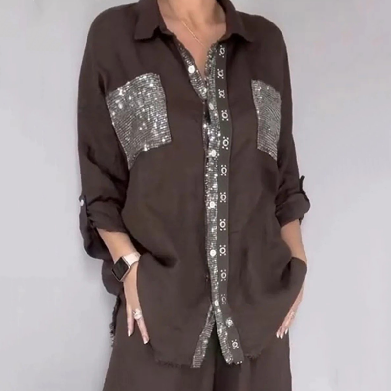 Lizy – Set Aus Pailletten Bluse Und Hose