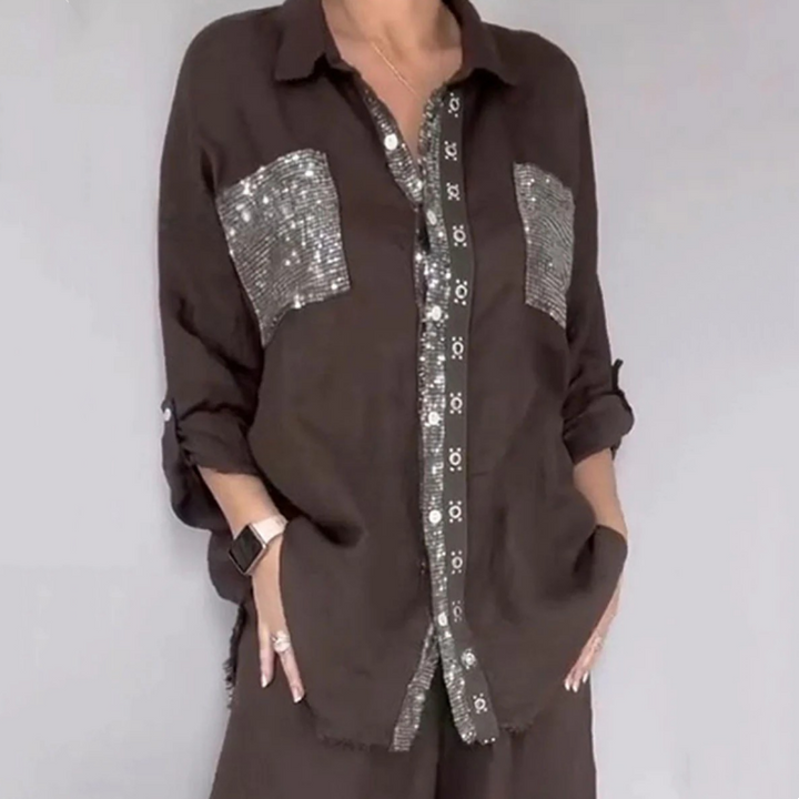 Lizy – Set Aus Pailletten Bluse Und Hose