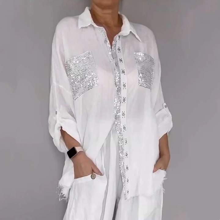 Lizy – Set Aus Pailletten Bluse Und Hose