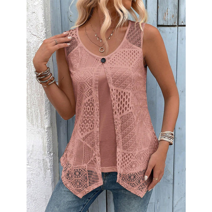 Raima – Gehäkelte, Ärmellose Strickjacke Mit Offenem Vorderteil