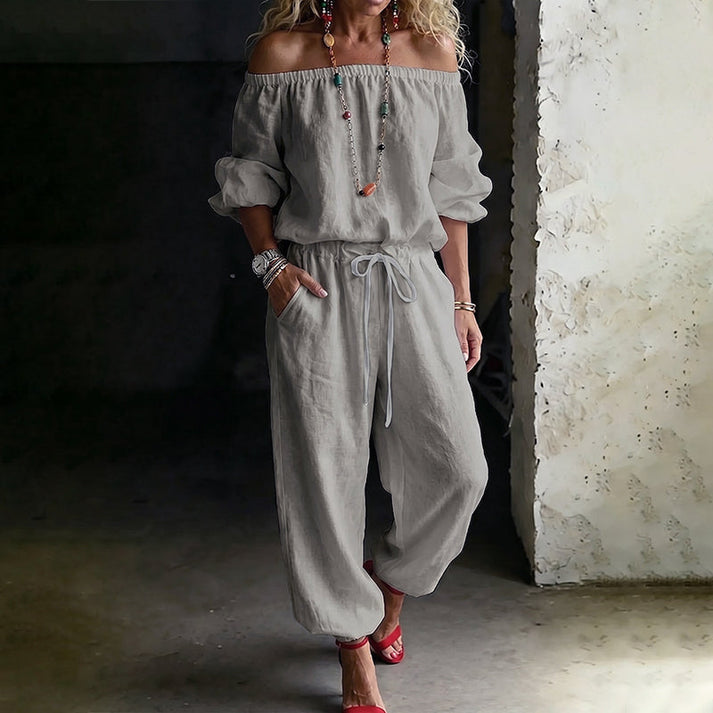 Gunay - Stylischer Jumpsuit MIT Schulterfreiem Ausschnitt