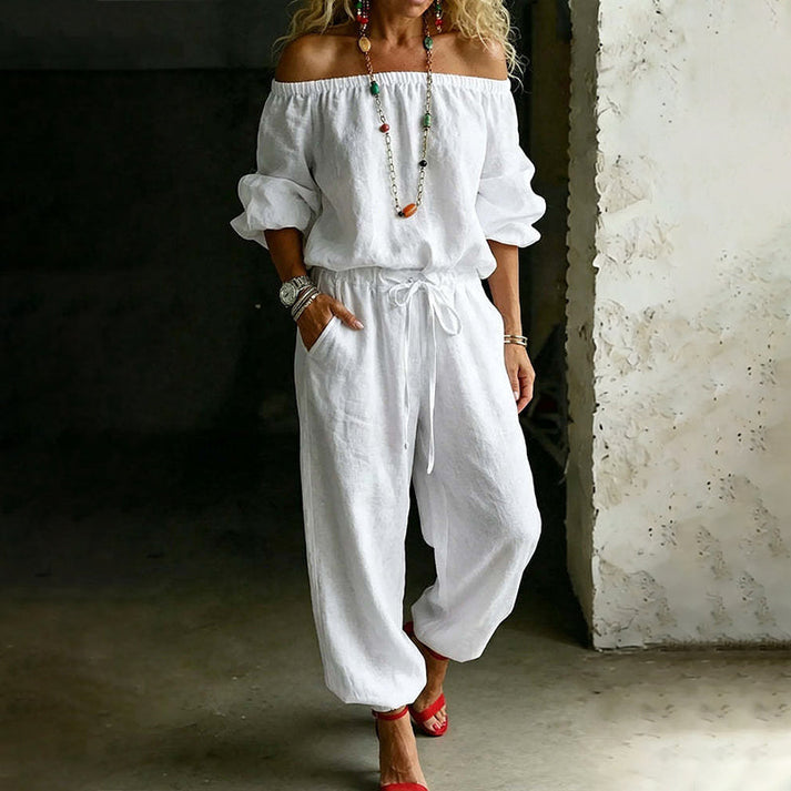 Gunay - Stylischer Jumpsuit MIT Schulterfreiem Ausschnitt
