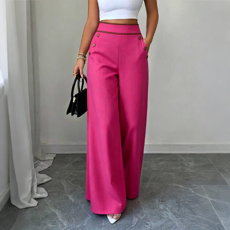 Selvie – Hose Mit Weitem Bein und Zierknöpfen