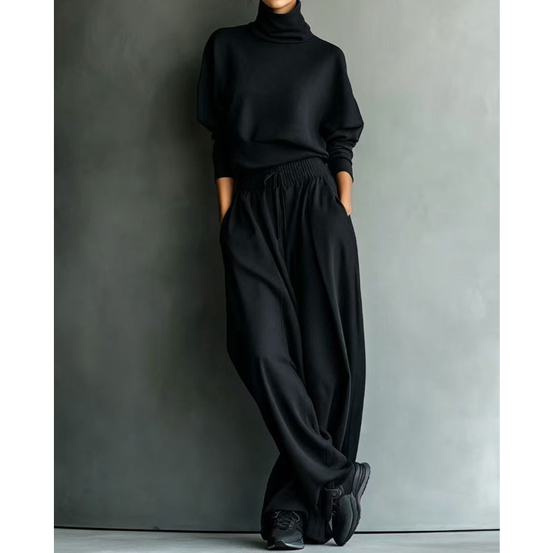 Phylles – Zweiteiliges Set mit Rollkragenpullover Und Hose Mit Weitem Bein