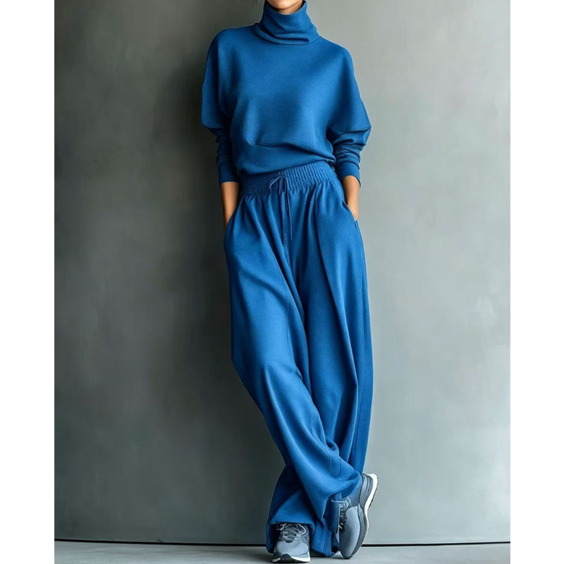 Phylles – Zweiteiliges Set mit Rollkragenpullover Und Hose Mit Weitem Bein
