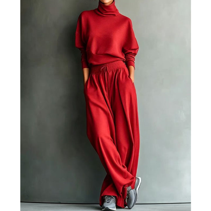 Phylles – Zweiteiliges Set mit Rollkragenpullover Und Hose Mit Weitem Bein