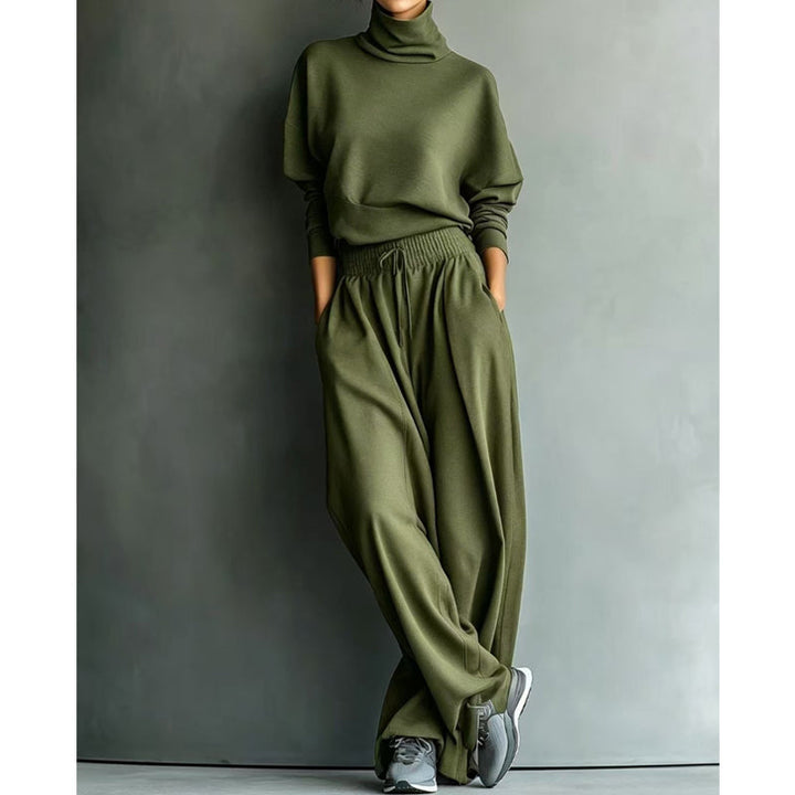 Phylles – Zweiteiliges Set mit Rollkragenpullover Und Hose Mit Weitem Bein