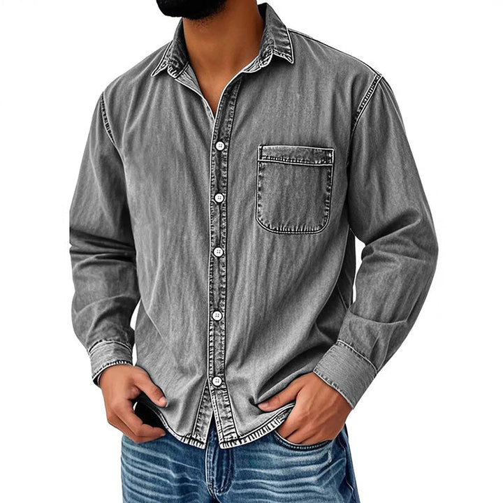 Brindan – Langärmliges Jeanshemd mit Knöpfen