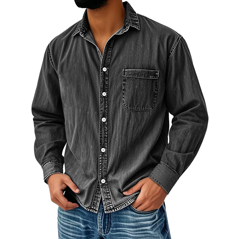 Brindan – Langärmliges Jeanshemd mit Knöpfen