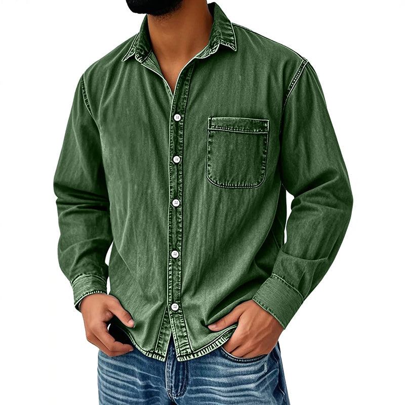 Brindan – Langärmliges Jeanshemd mit Knöpfen