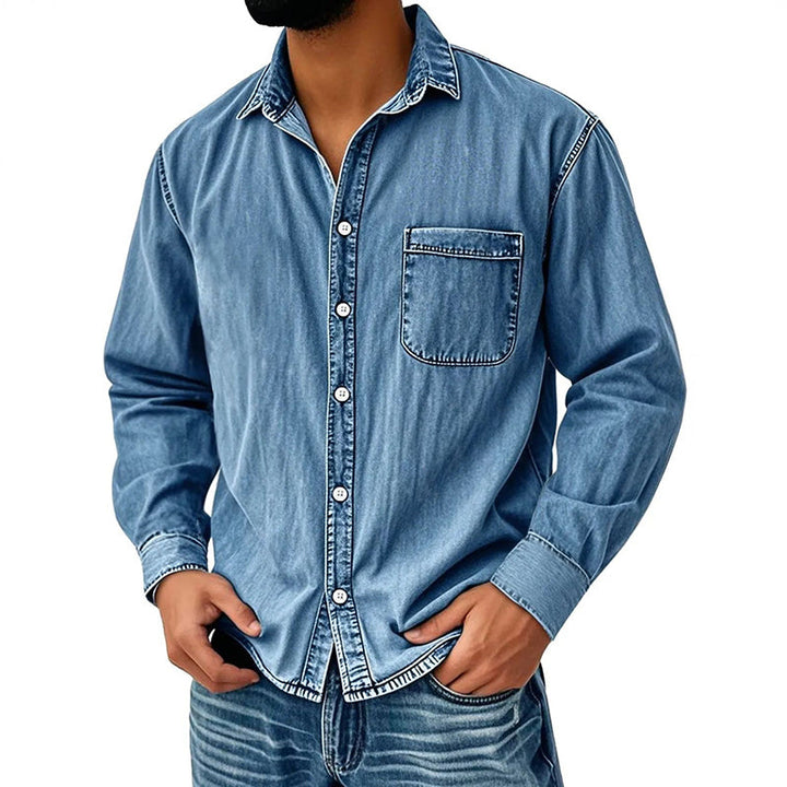 Brindan – Langärmliges Jeanshemd mit Knöpfen