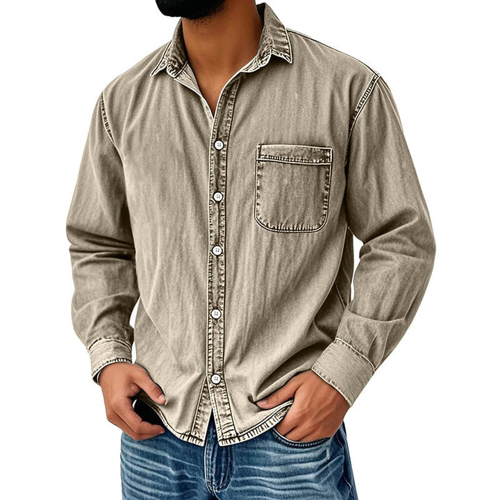 Brindan – Langärmliges Jeanshemd mit Knöpfen
