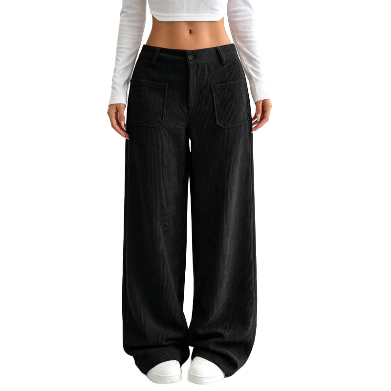 Jina – Hose Mit Weitem Bein Und Vordertaschen