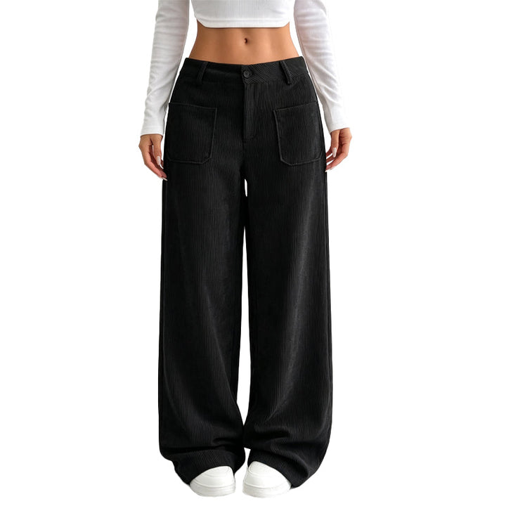 Jina – Hose Mit Weitem Bein Und Vordertaschen