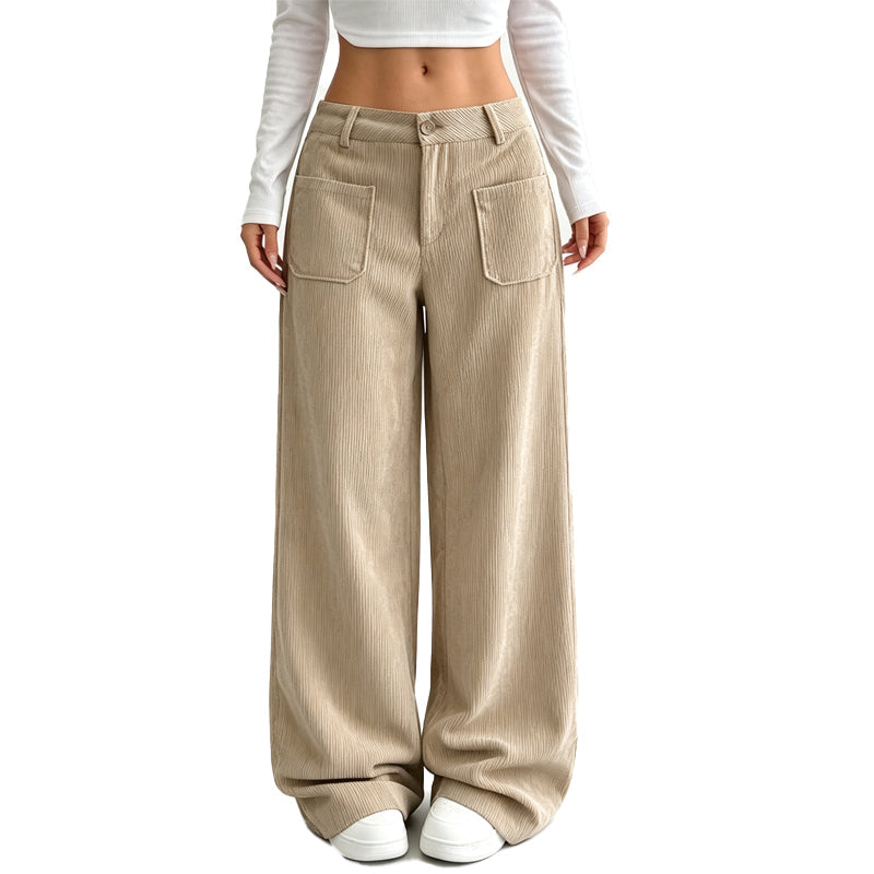 Jina – Hose Mit Weitem Bein Und Vordertaschen