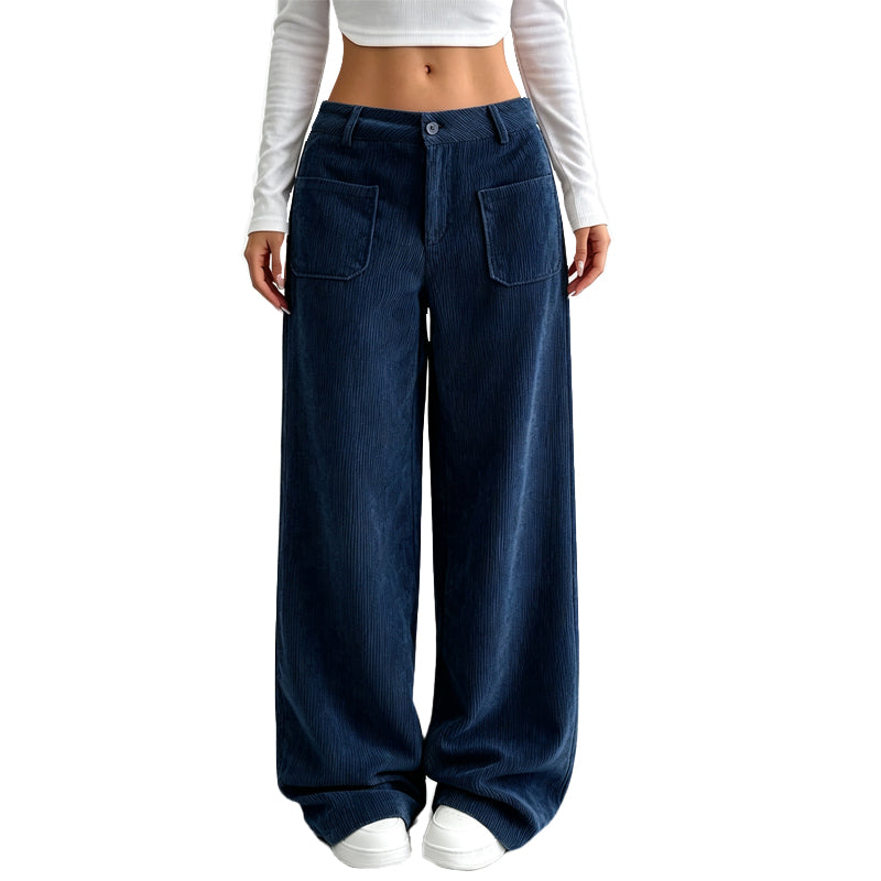 Jina – Hose Mit Weitem Bein Und Vordertaschen