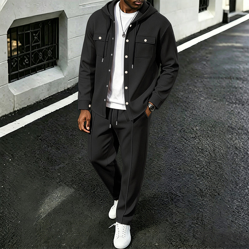 Waylon – Set Aus Kapuzenjacke Und Hose Mit Waffelmuster