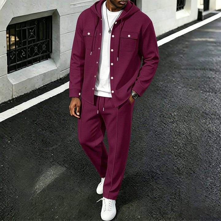 Waylon – Set Aus Kapuzenjacke Und Hose Mit Waffelmuster