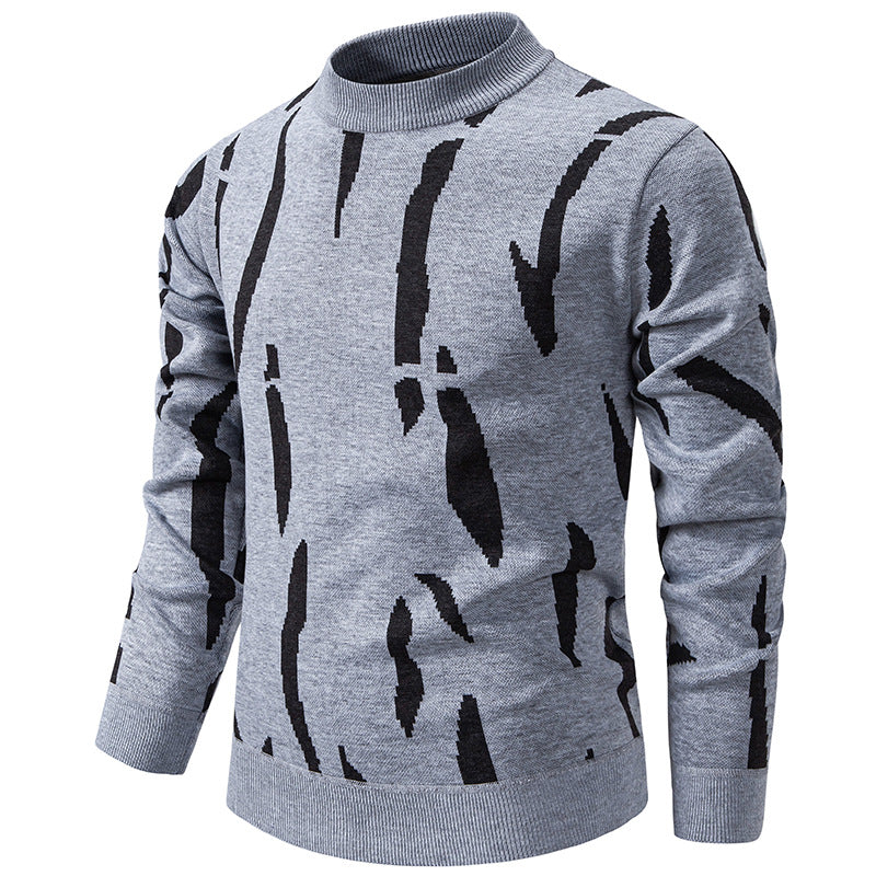 Tyrel – Lässiger Strickpullover Mit Abstraktem Muster