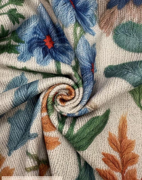 Davan - Strick Jacke Mit Reißverschluss Und Blumenmuster