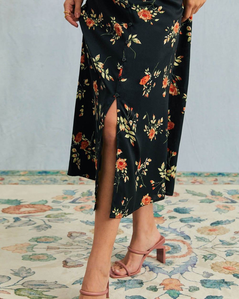Kambria – Kurzärmeliges Midikleid Mit Blumenmuster