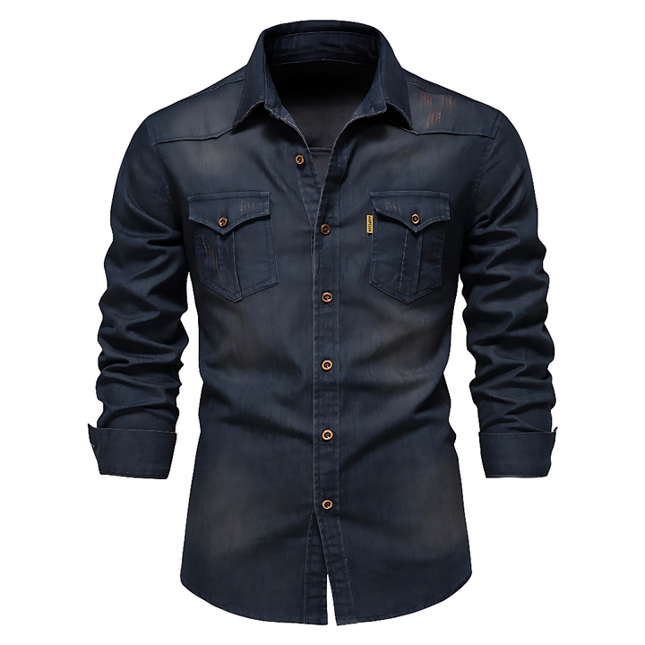 Nathanial – Baumwoll Jeans Hemd